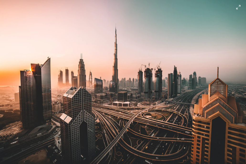 Vista aérea da cidade de Dubai